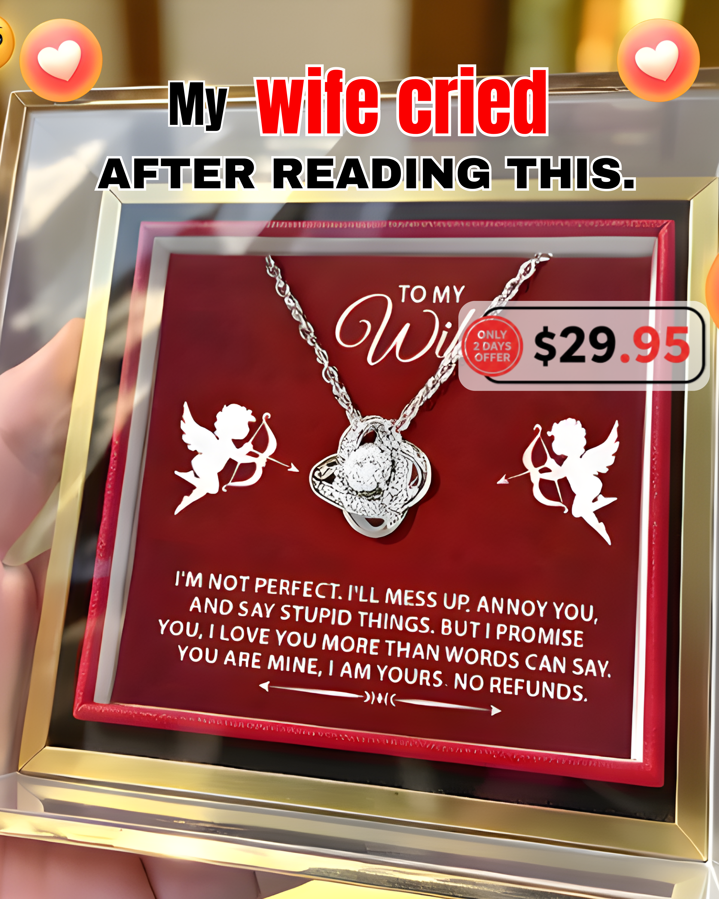 To My Wife Romantic Love Gift – Funny & Emotional Love Message Decor for Wife, Anniversary Gift, Valentine Gift for Wife