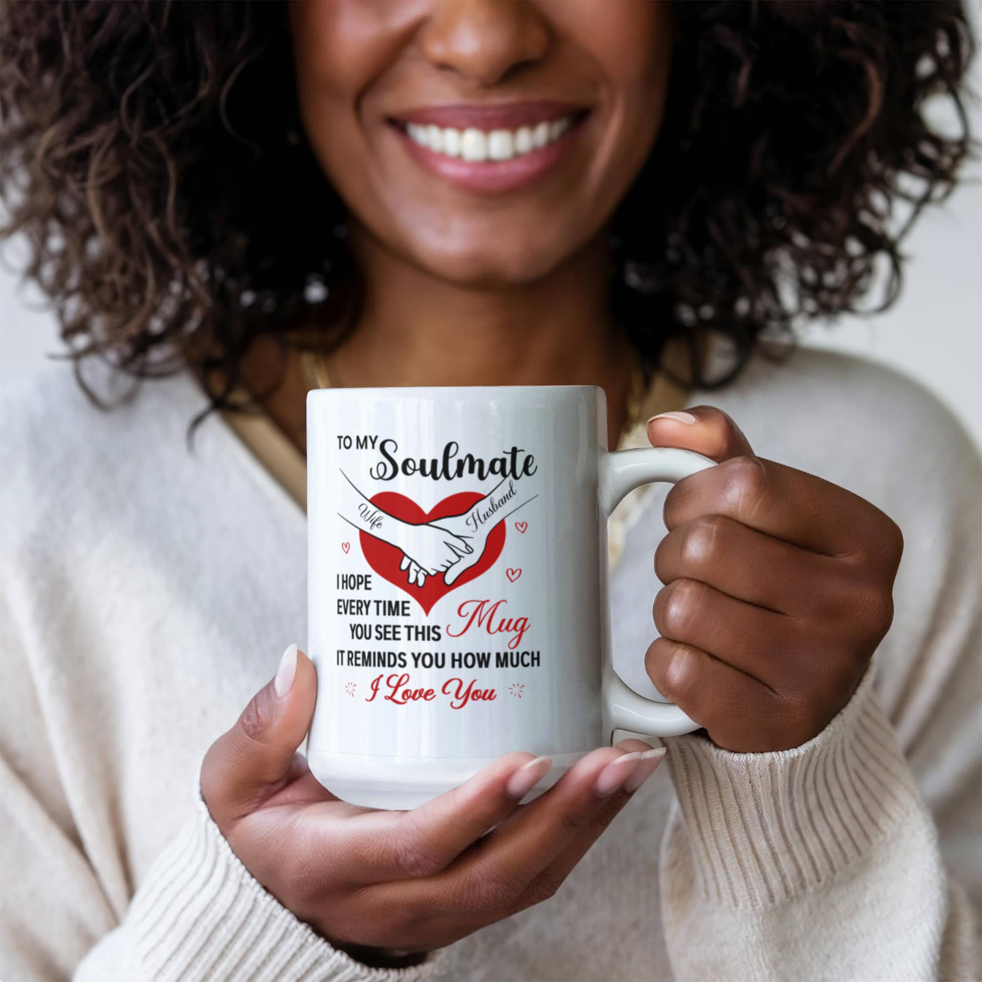 Personalized Valentine Soulmate Mug – Custom Names Coffee Mug Gift for Him & Her (11oz & 15oz)