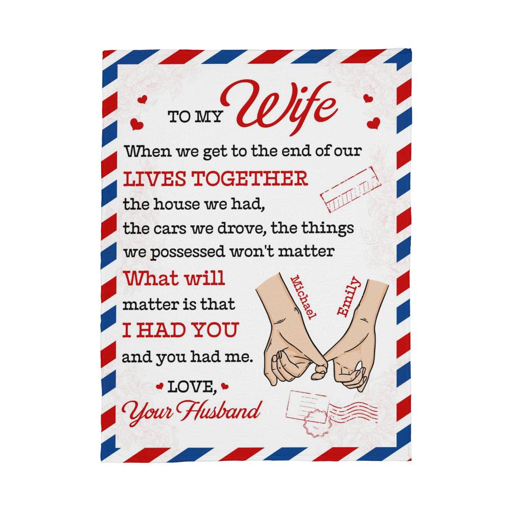 Personalized Love Letter Blanket for Wife – Romantic Message Throw Blanket from Husband