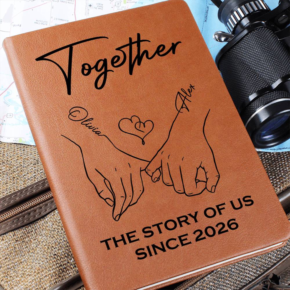Personalized Couple Journal – The Story of Us Since [Year] – Custom Names Love Notebook Gift for Valentine, Anniversary & Couples