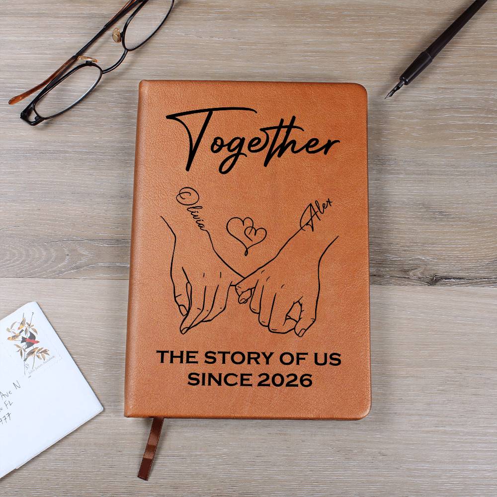 Personalized Couple Journal – The Story of Us Since [Year] – Custom Names Love Notebook Gift for Valentine, Anniversary & Couples