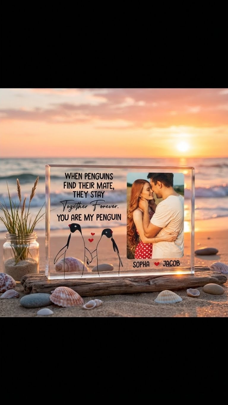 Personalized "You Are My Penguin" Acrylic Photo Block – Custom Anniversary & Valentine’s Day Couple Gift