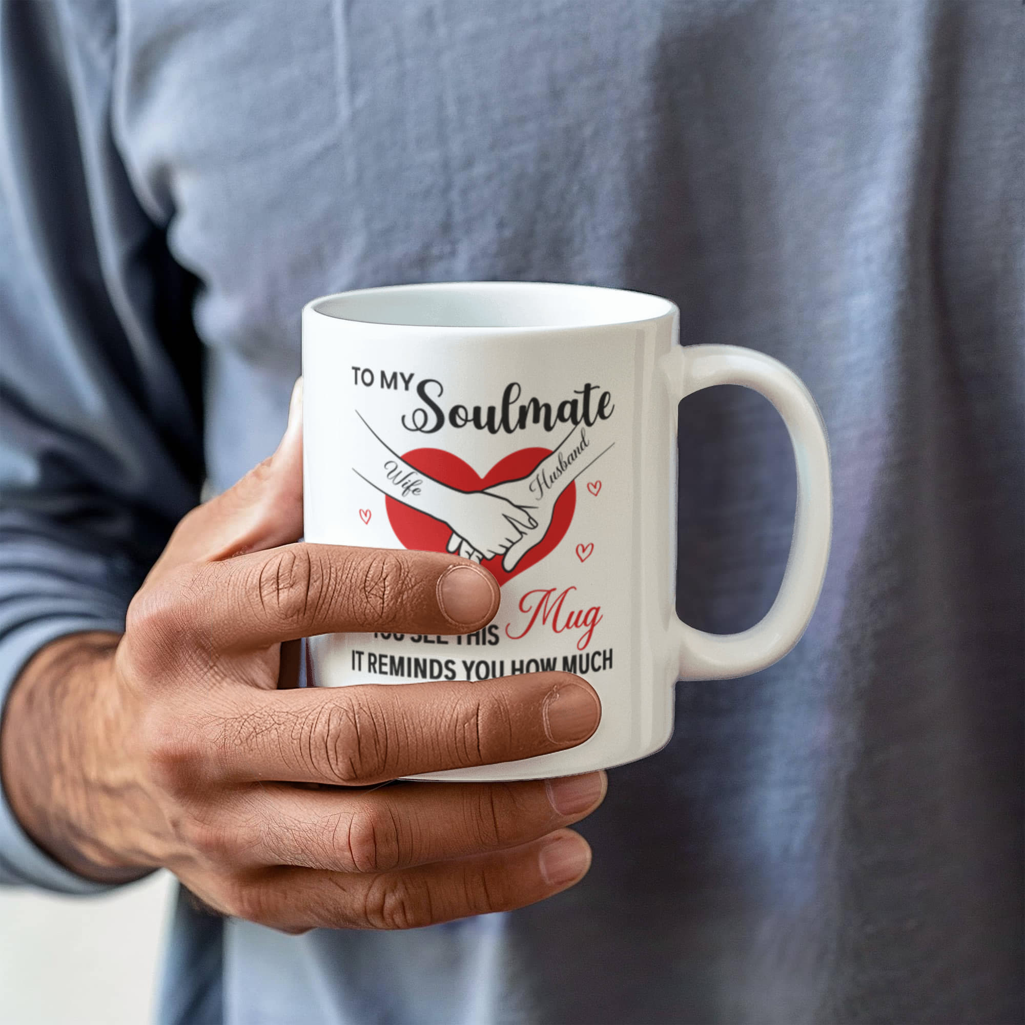 Personalized Valentine Soulmate Mug – Custom Names Coffee Mug Gift for Him & Her (11oz & 15oz)