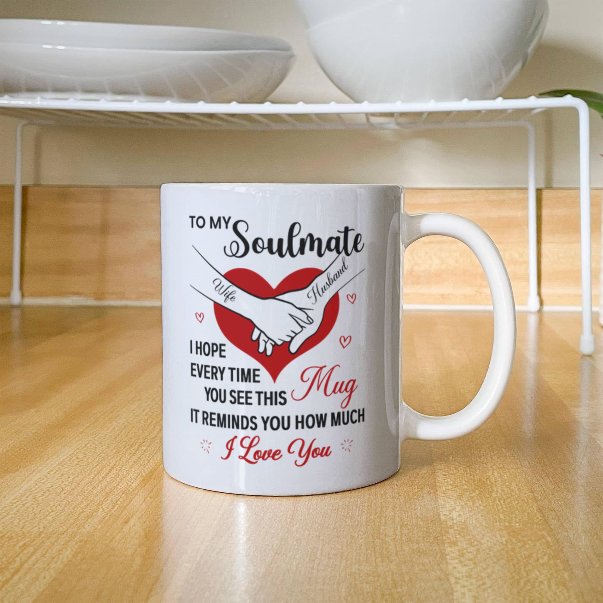 Romantic double-sided ceramic mug for couples