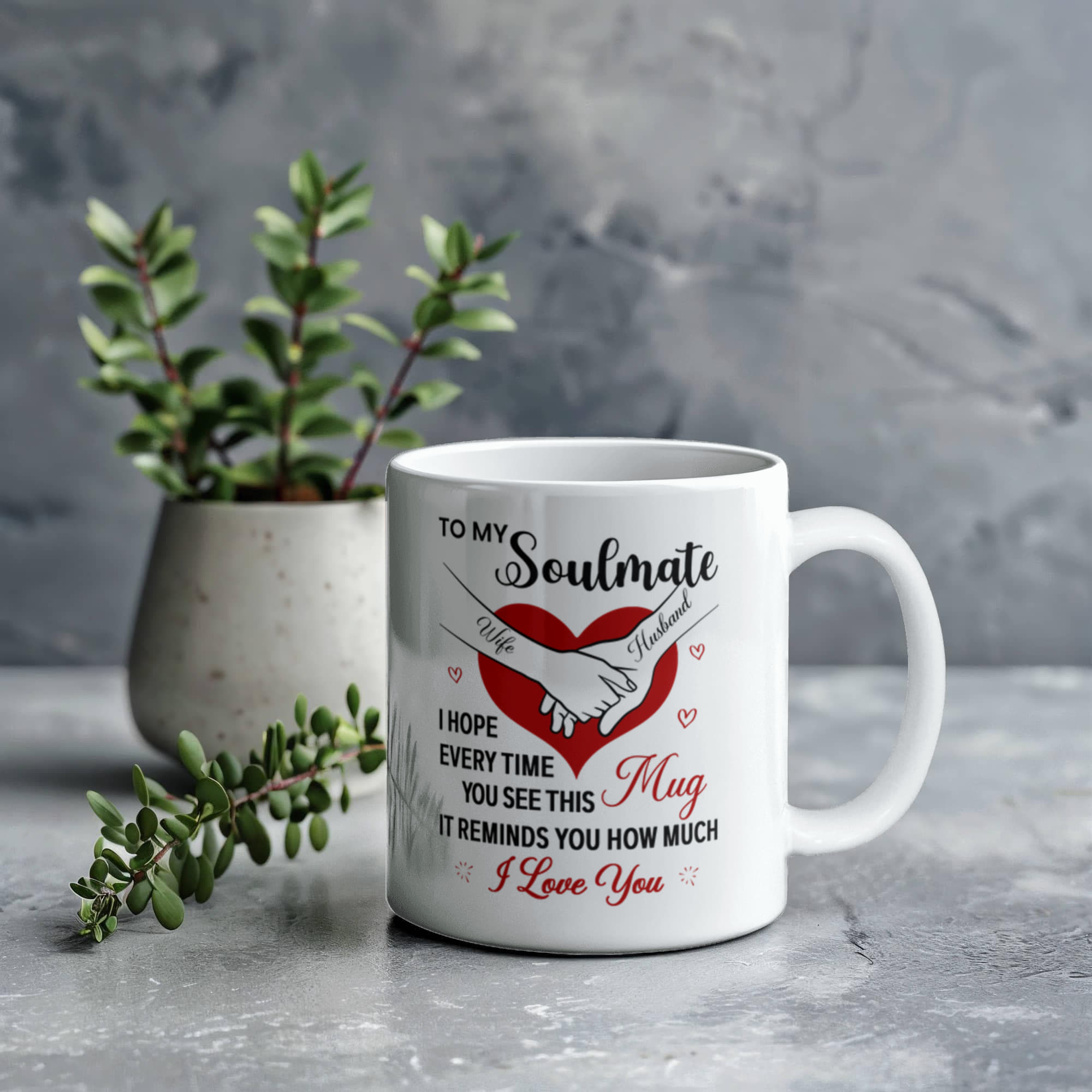 Valentine gift coffee mug with custom names