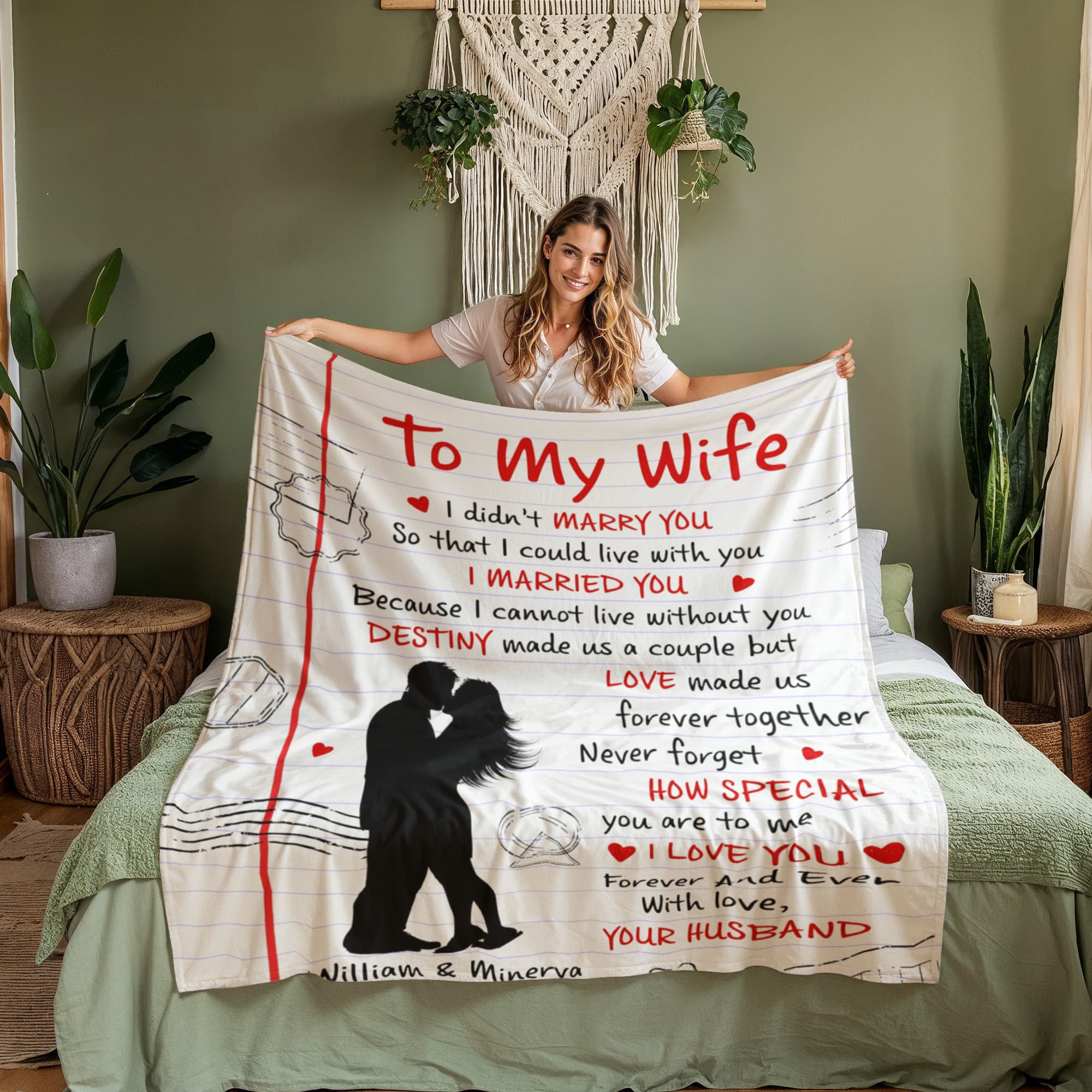 Anniversary blanket gift for wife