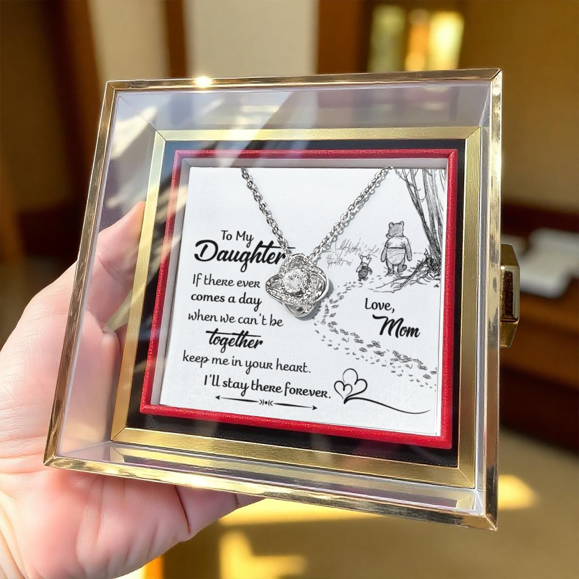 Mom to daughter heart necklace gift