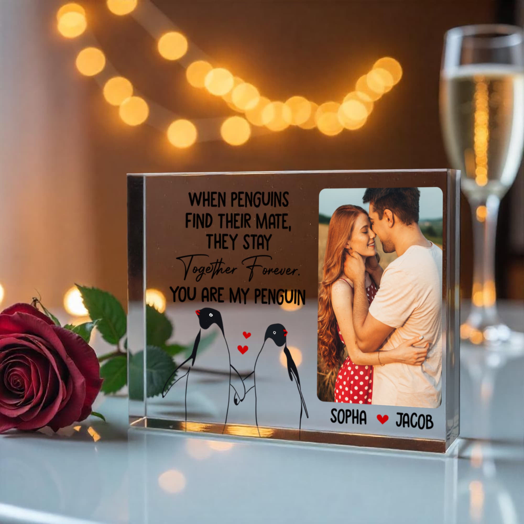 Personalized with couple photo and names