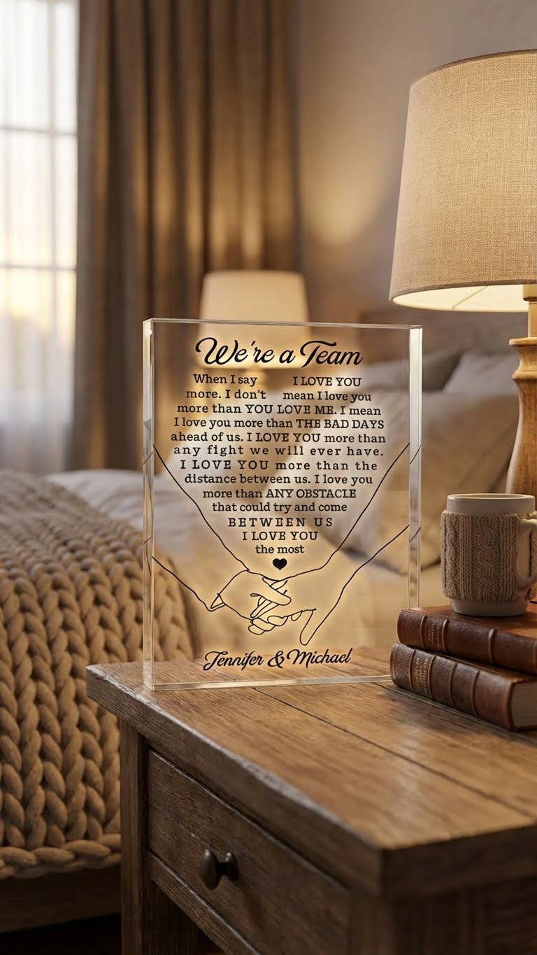anniversary love message clear acrylic plaque