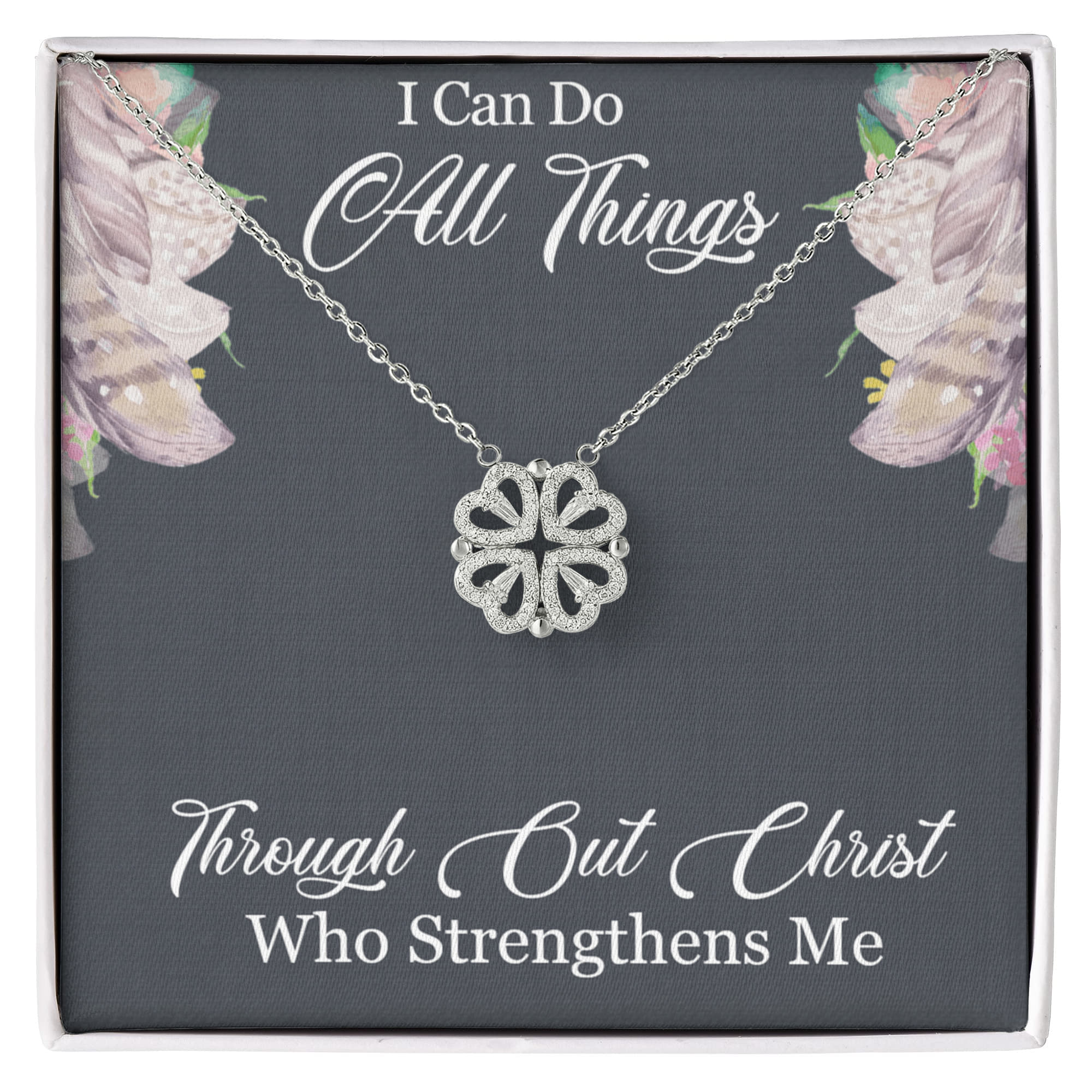 I can do all things, Magnetic Hearts Necklace