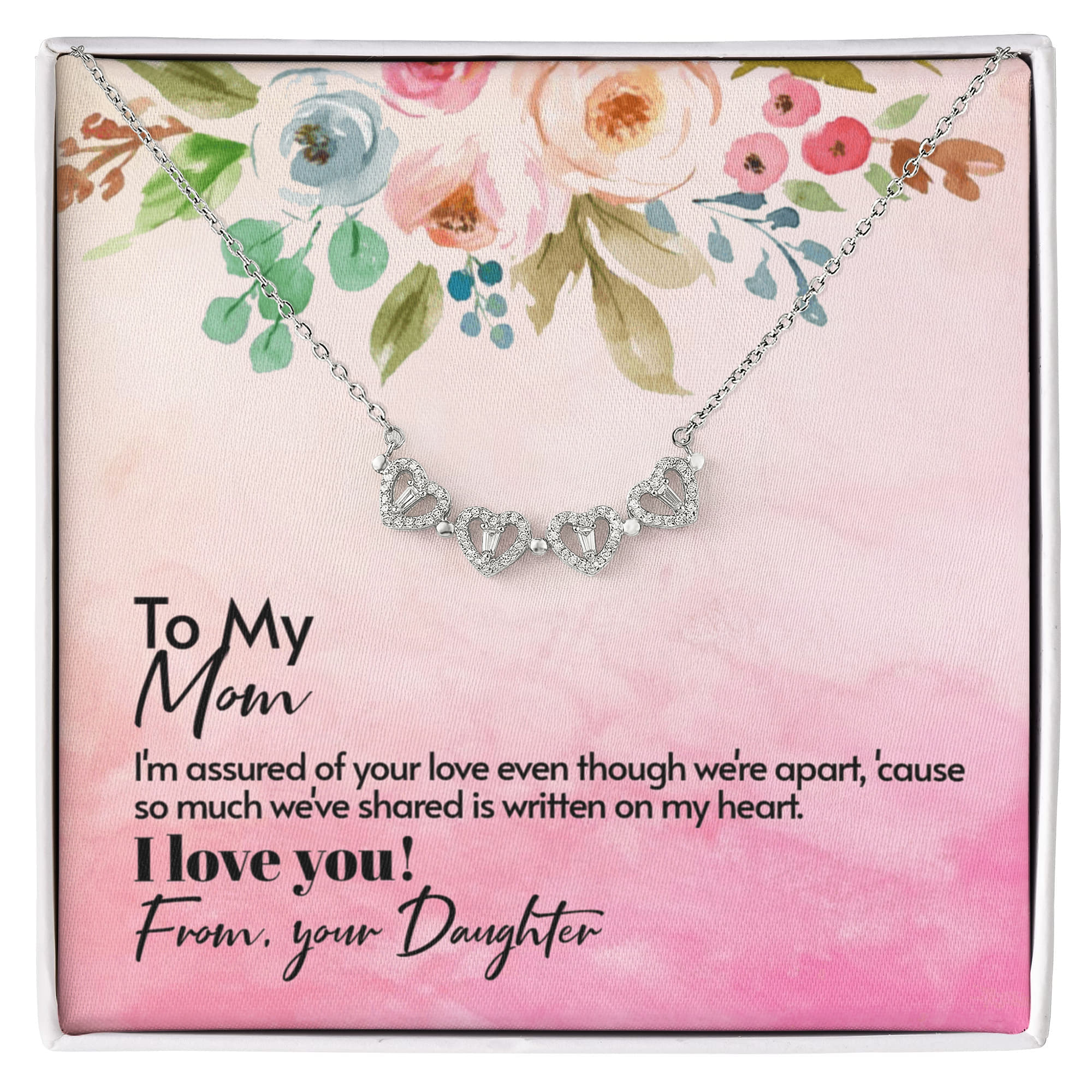 To my Mom Magnetic Hearts Necklace