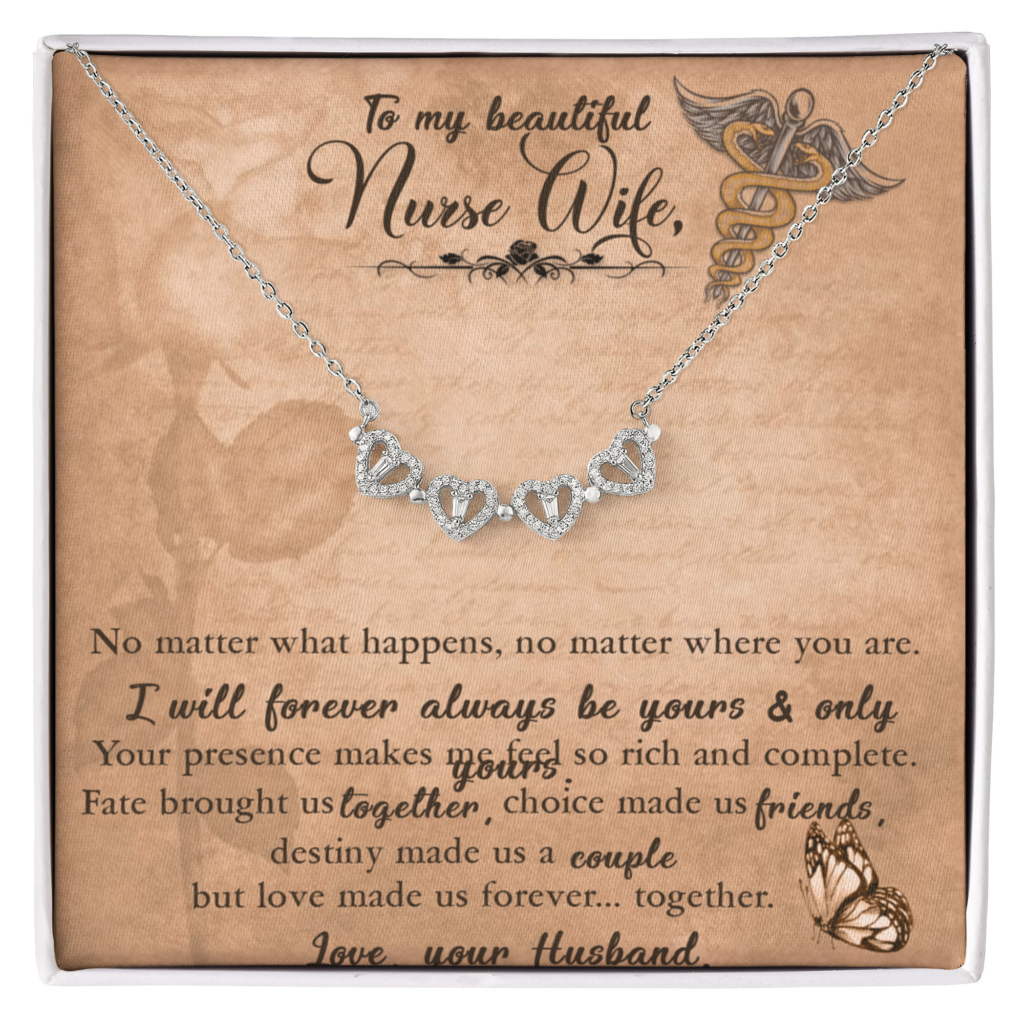 To ny Nurse wife - Magnetic Hearts Necklace