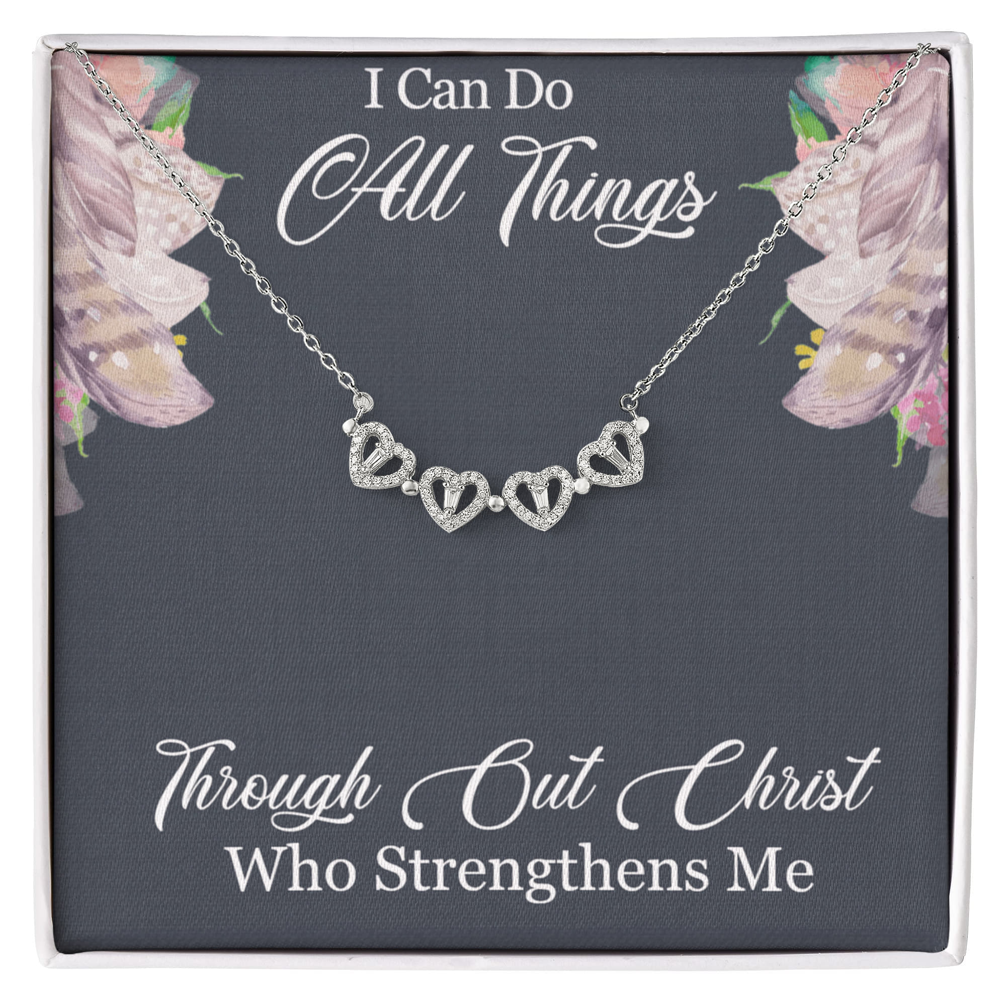 I can do all things, Magnetic Hearts Necklace