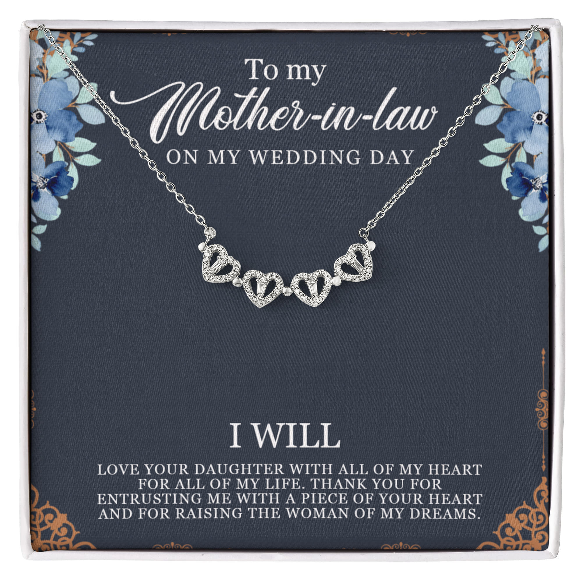 To mother In Law - Magnetic Hearts Necklace