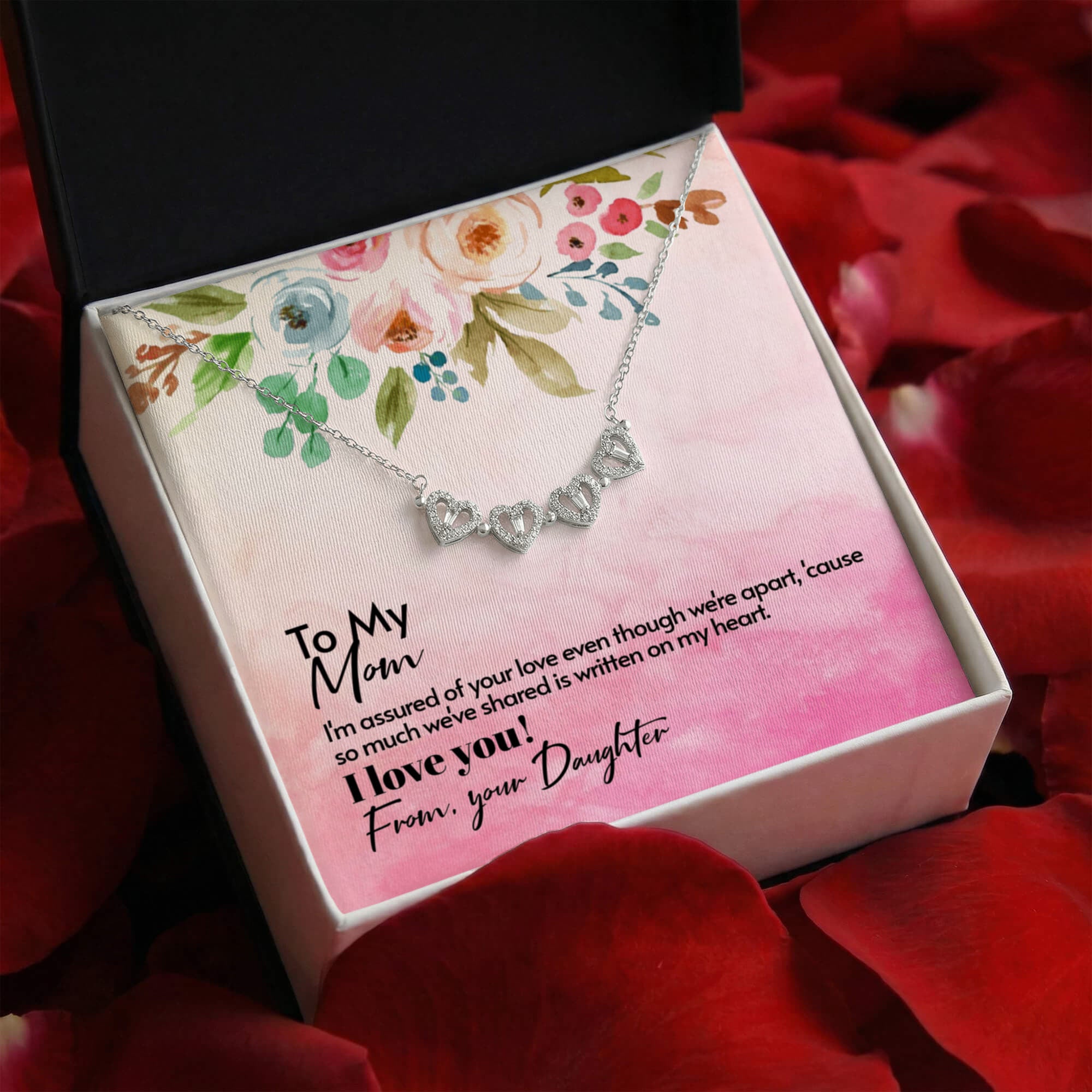 To my Mom Magnetic Hearts Necklace