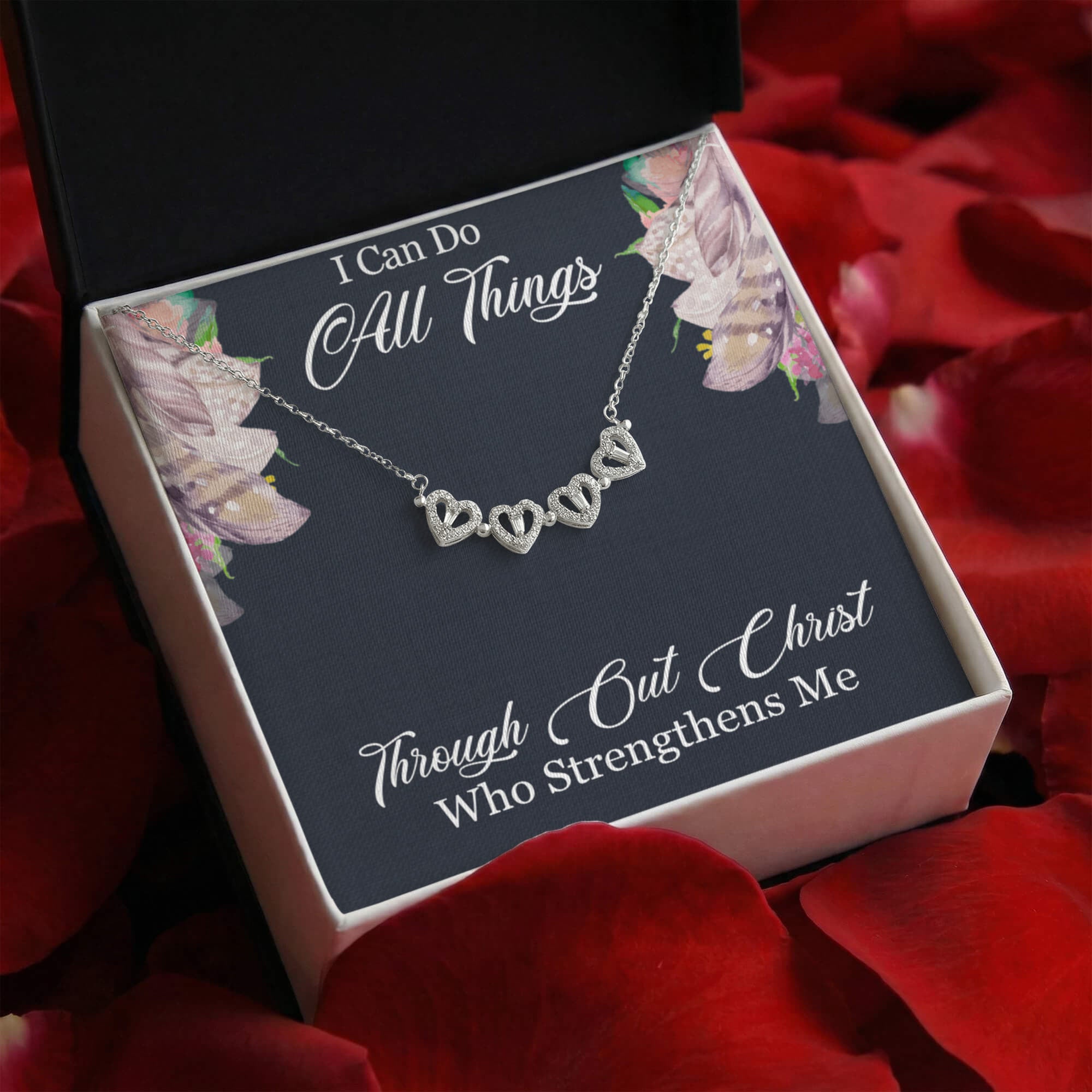 I can do all things, Magnetic Hearts Necklace