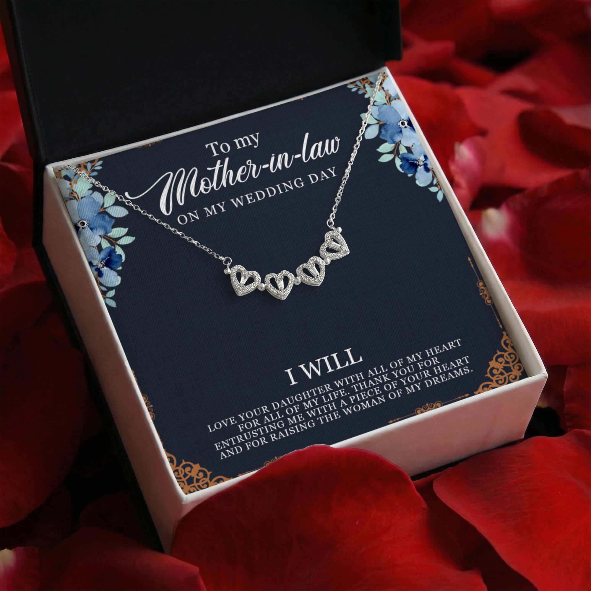 To mother In Law - Magnetic Hearts Necklace