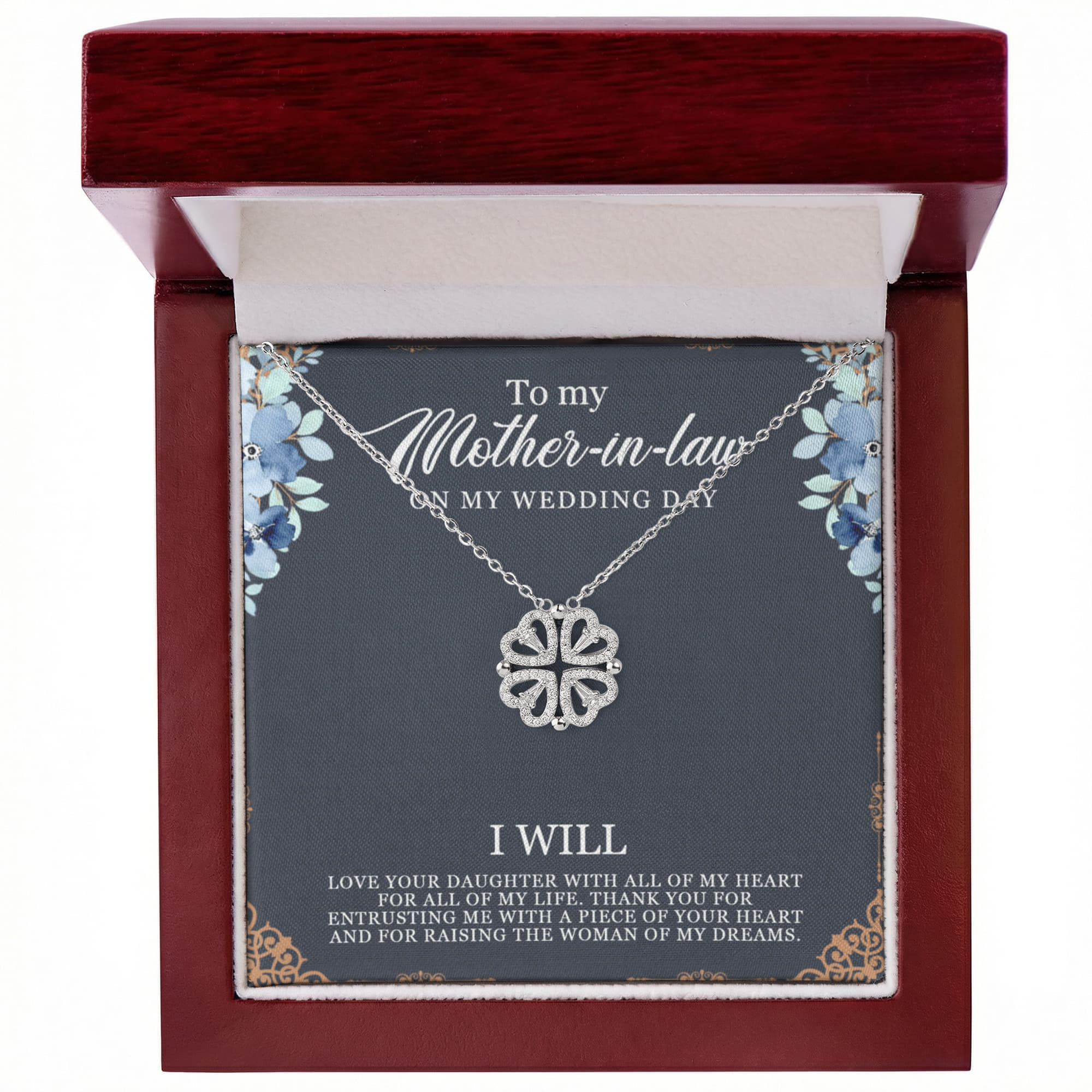 To mother In Law - Magnetic Hearts Necklace