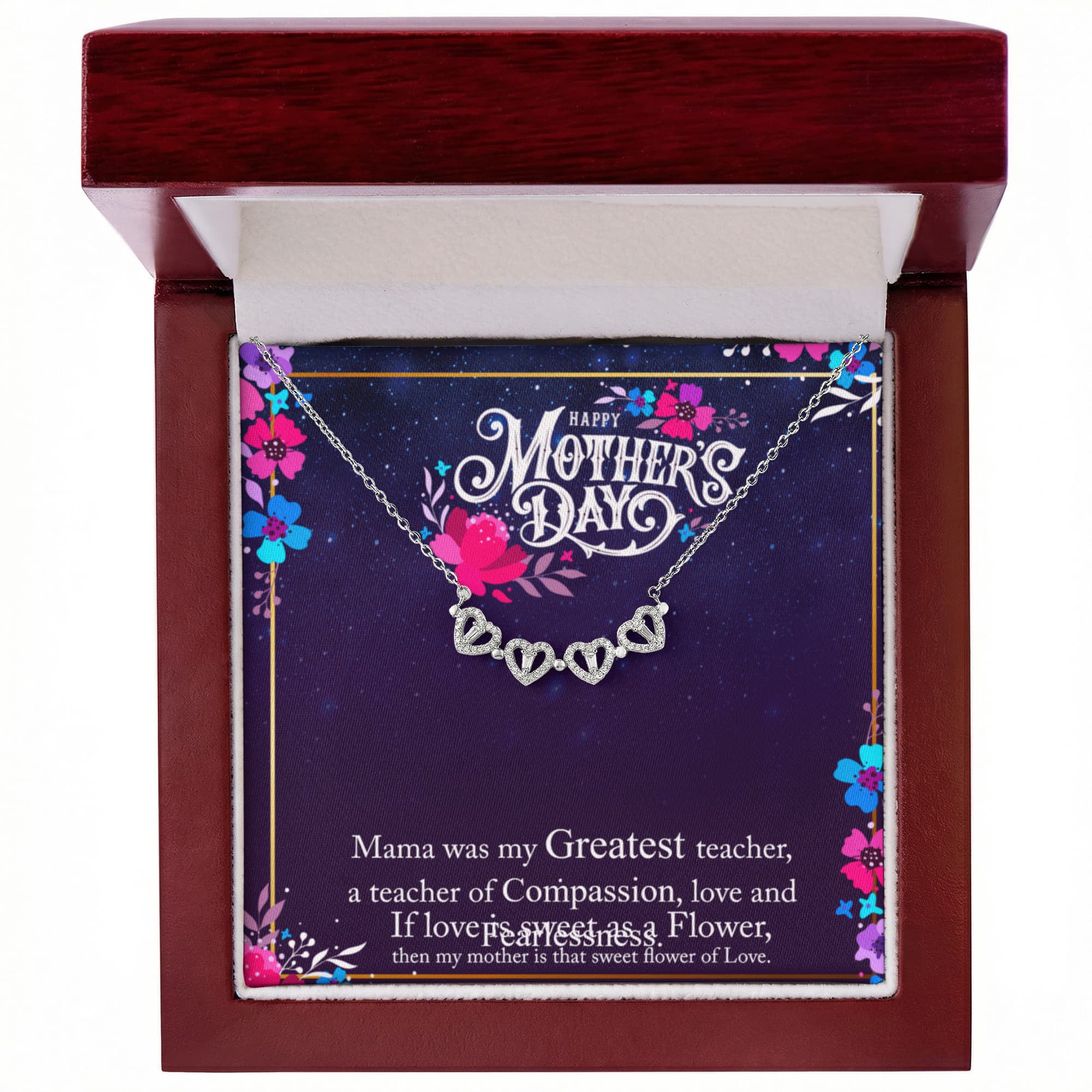 Happy mother's Day Magnetic Hearts Necklace