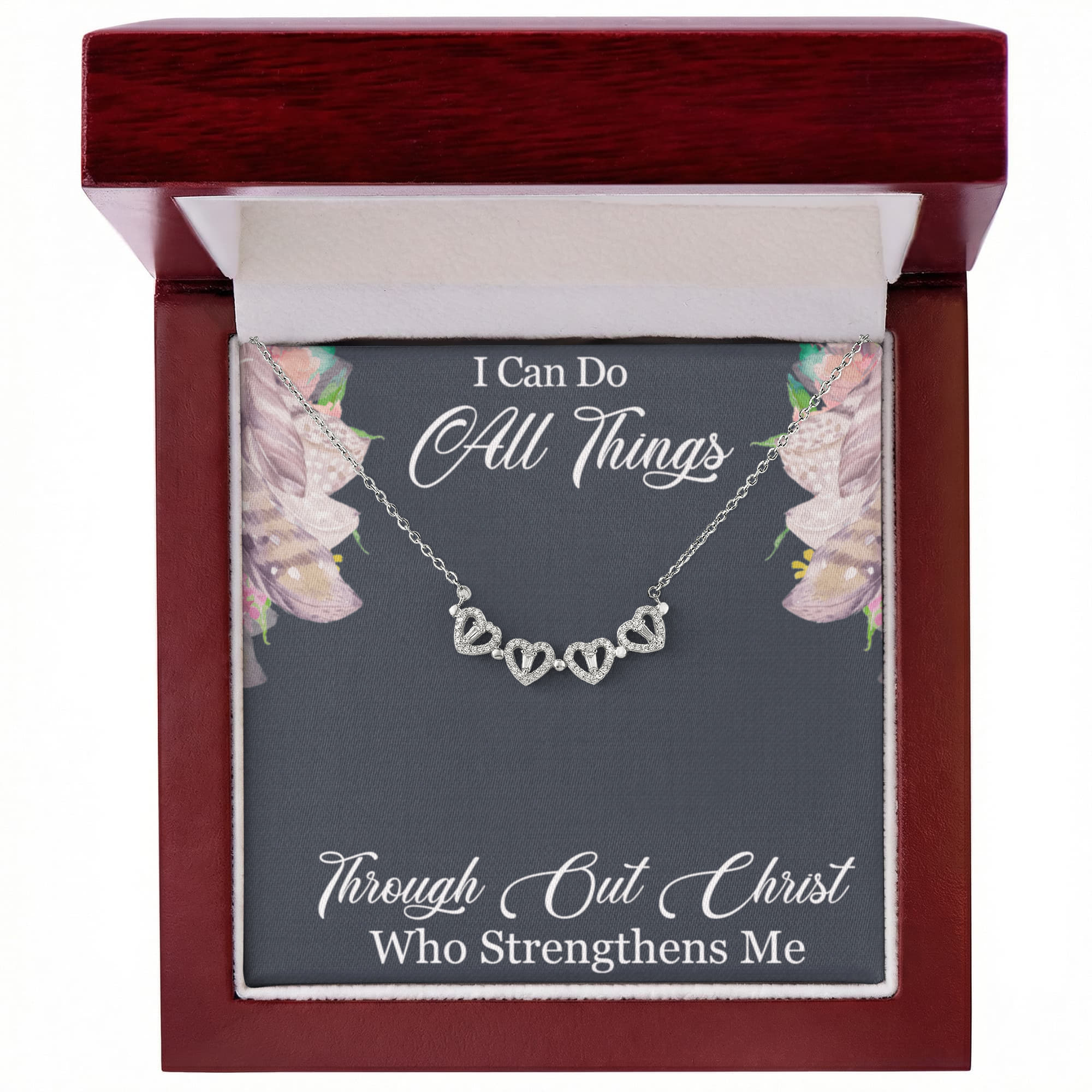 I can do all things, Magnetic Hearts Necklace
