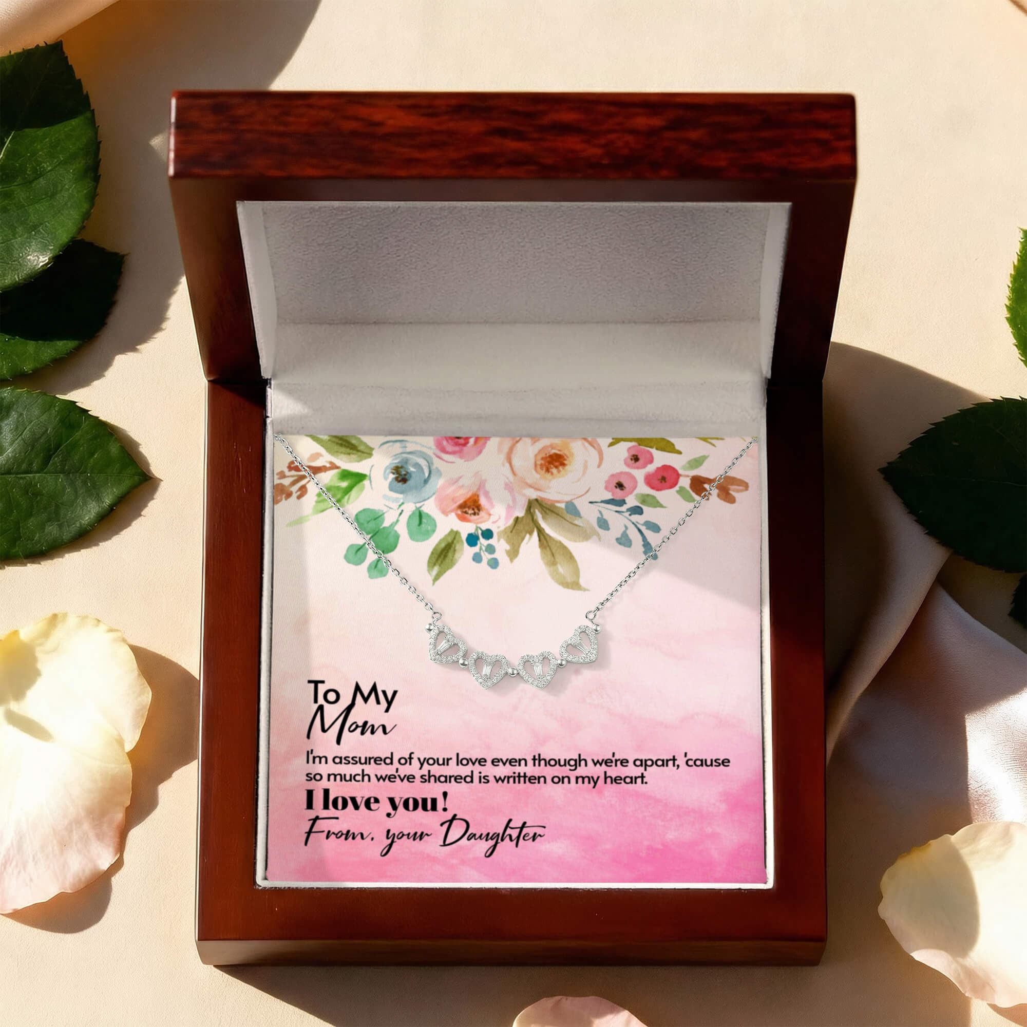 To my Mom Magnetic Hearts Necklace