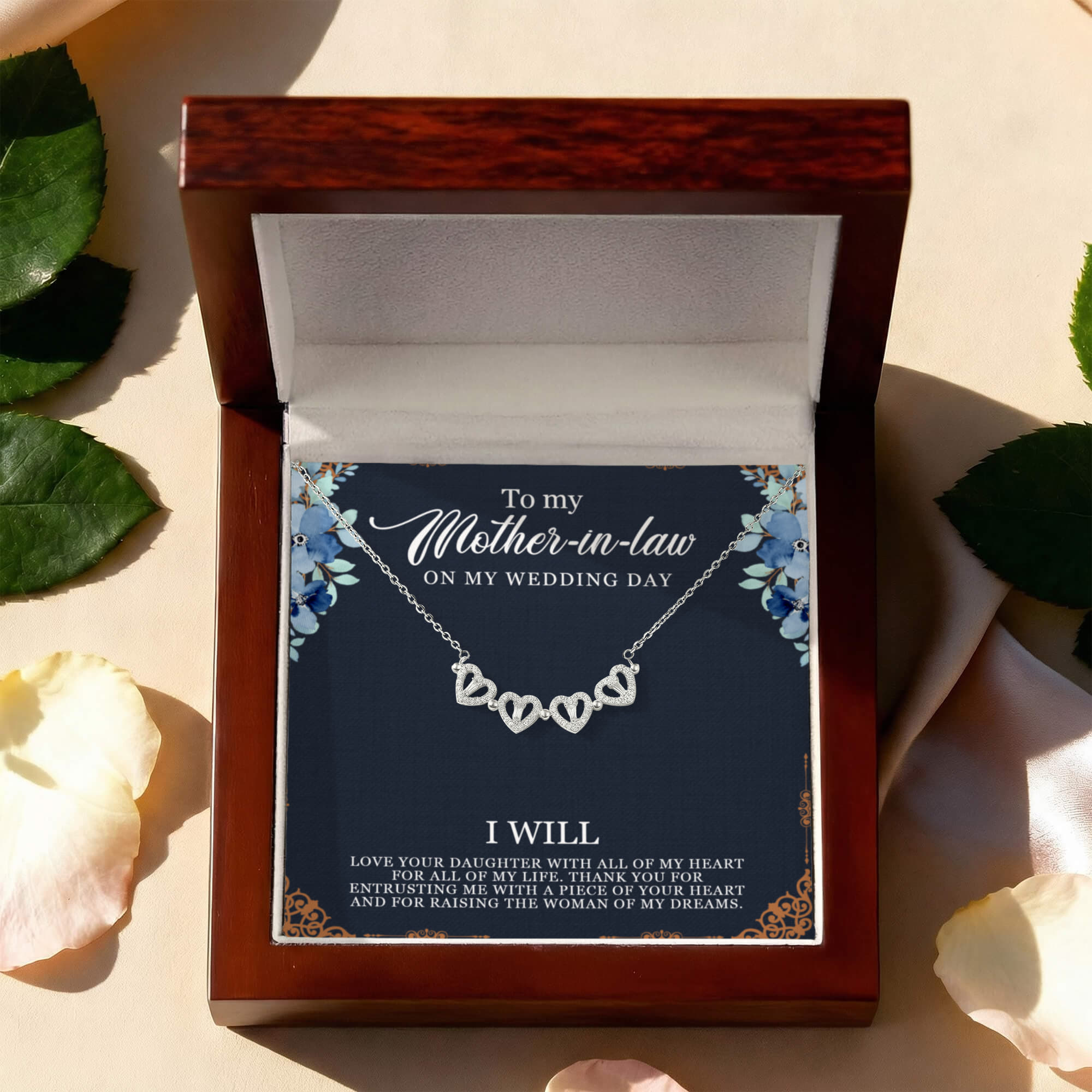 To mother In Law - Magnetic Hearts Necklace