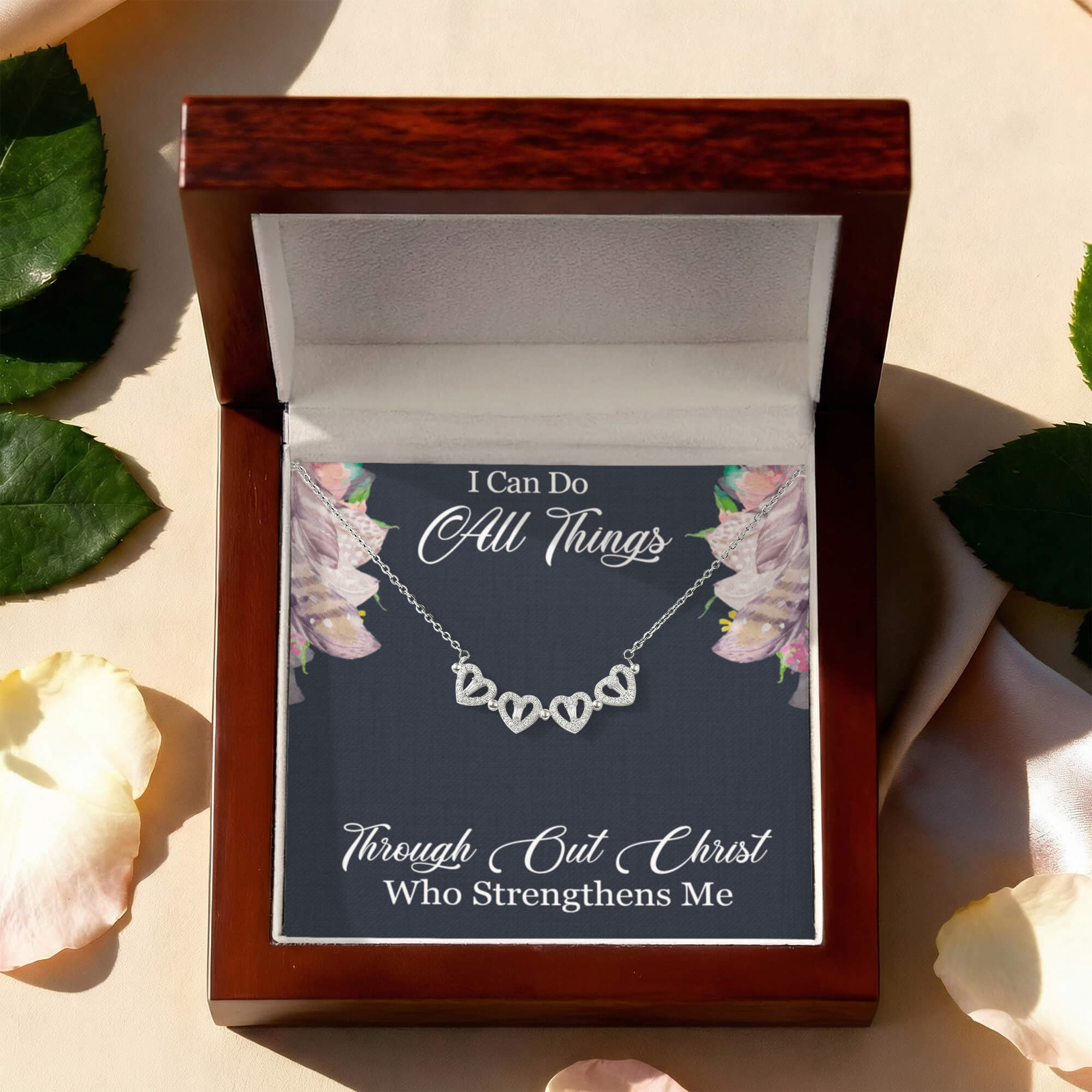 I can do all things, Magnetic Hearts Necklace