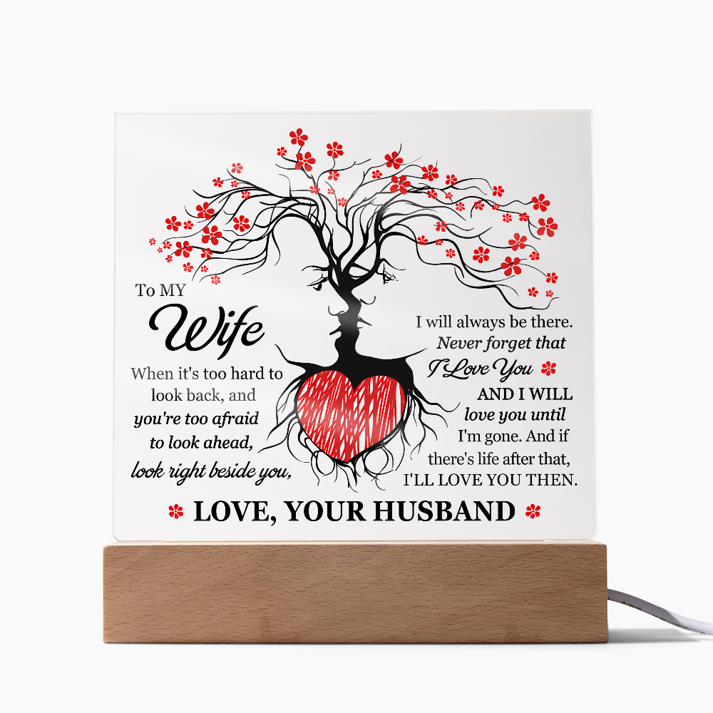 Personalized Acrylic Block for Wife – Tree of Life Love Message Gift from Husband