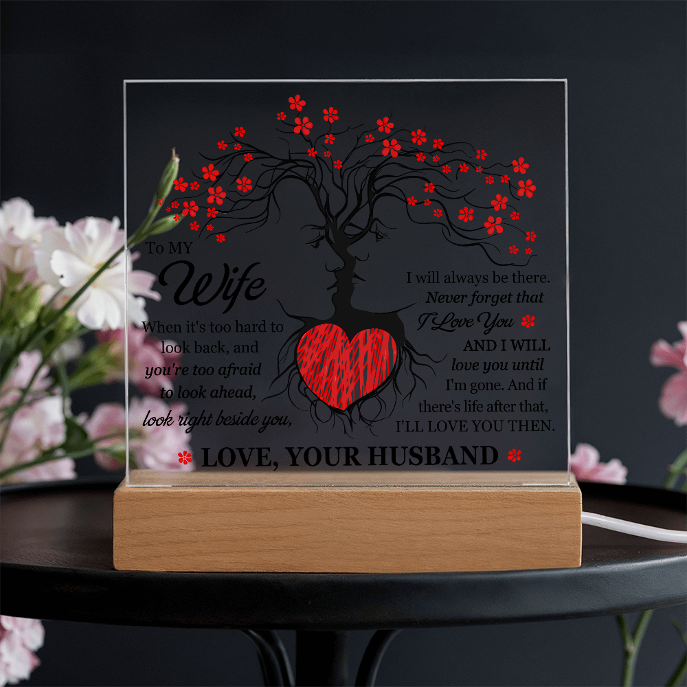 Personalized Acrylic Block for Wife – Tree of Life Love Message Gift from Husband