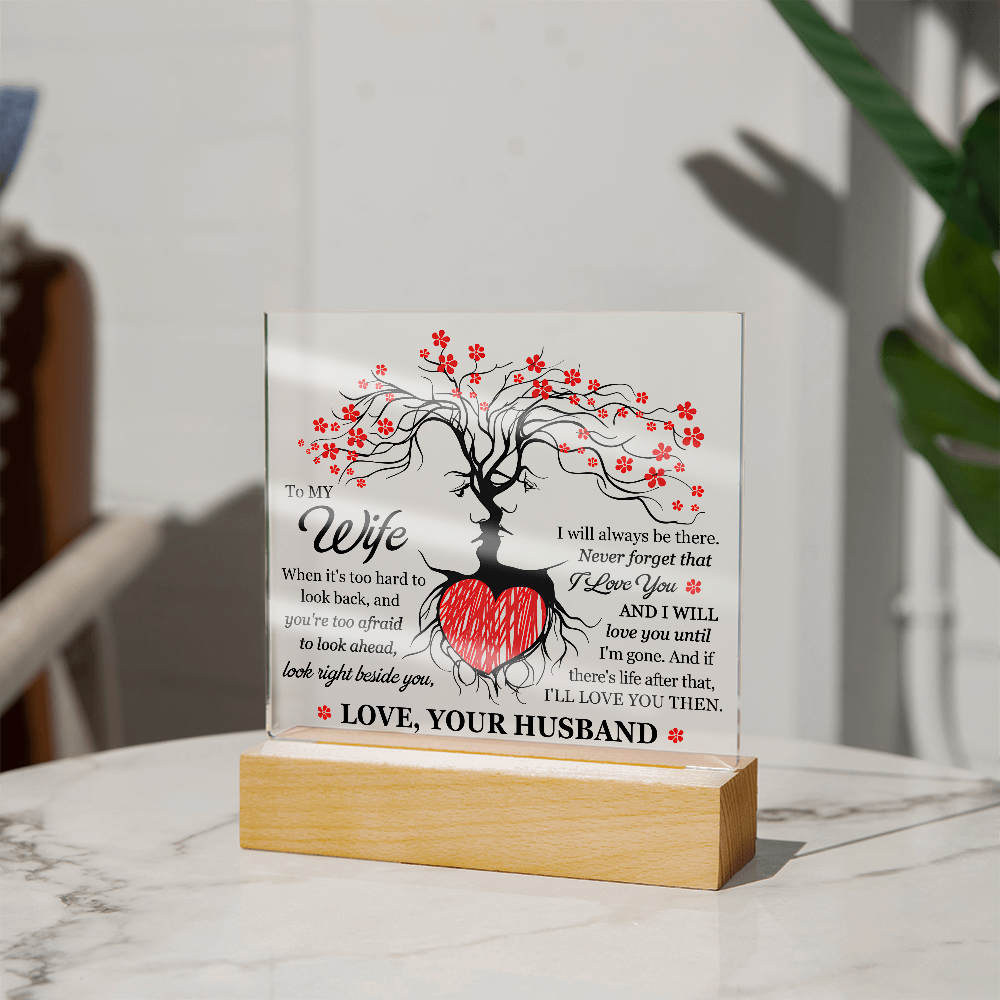 Personalized Acrylic Block for Wife – Tree of Life Love Message Gift from Husband