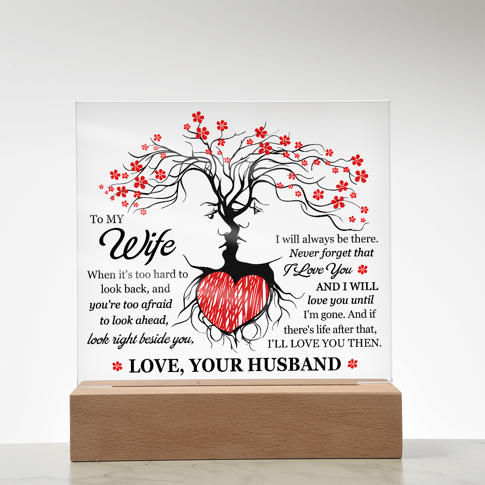 Personalized Acrylic Block for Wife – Tree of Life Love Message Gift from Husband