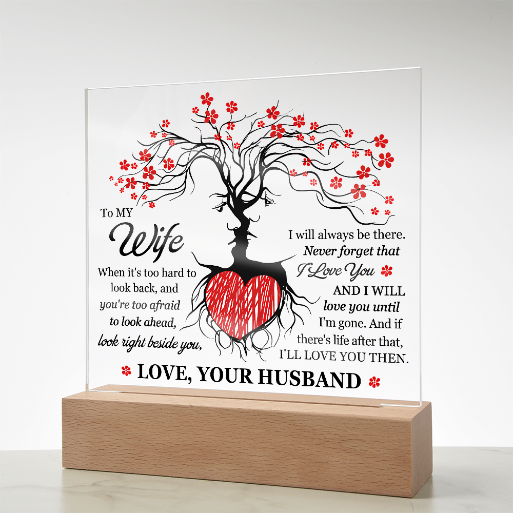 Personalized Acrylic Block for Wife – Tree of Life Love Message Gift from Husband