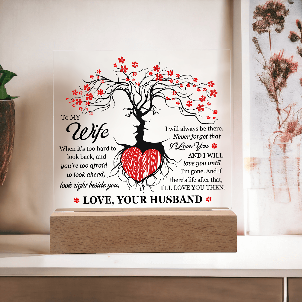 Personalized Acrylic Block for Wife – Tree of Life Love Message Gift from Husband