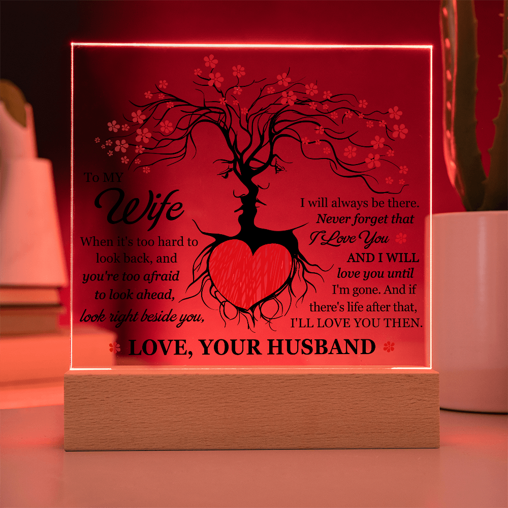Personalized Acrylic Block for Wife – Tree of Life Love Message Gift from Husband