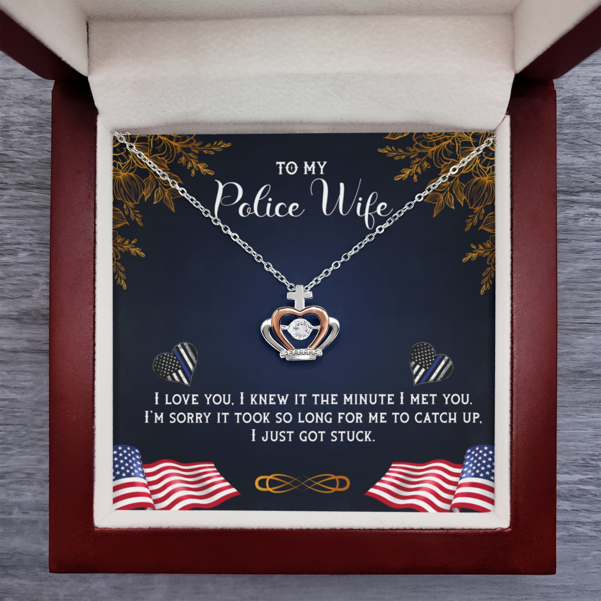 To my Police wife (Crown Pendant necklace)