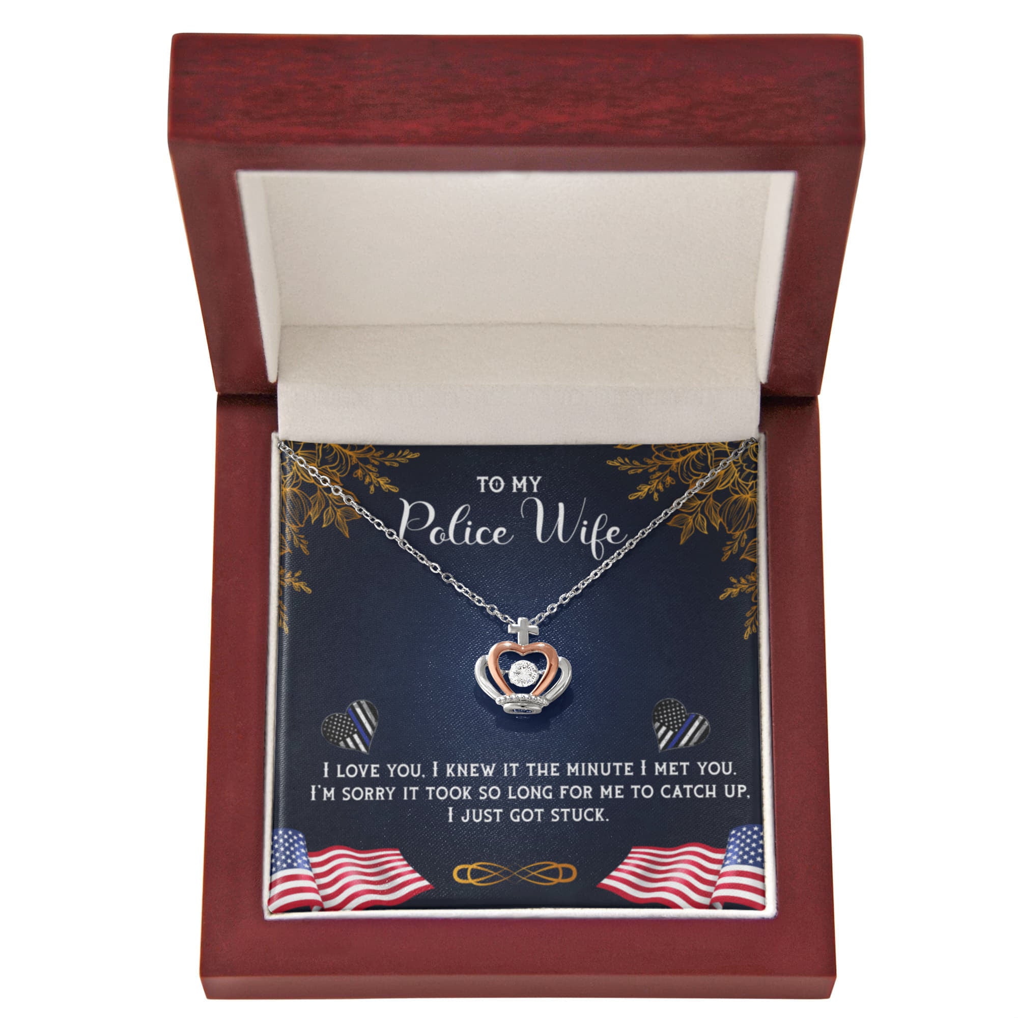 To my Police wife (Crown Pendant necklace)