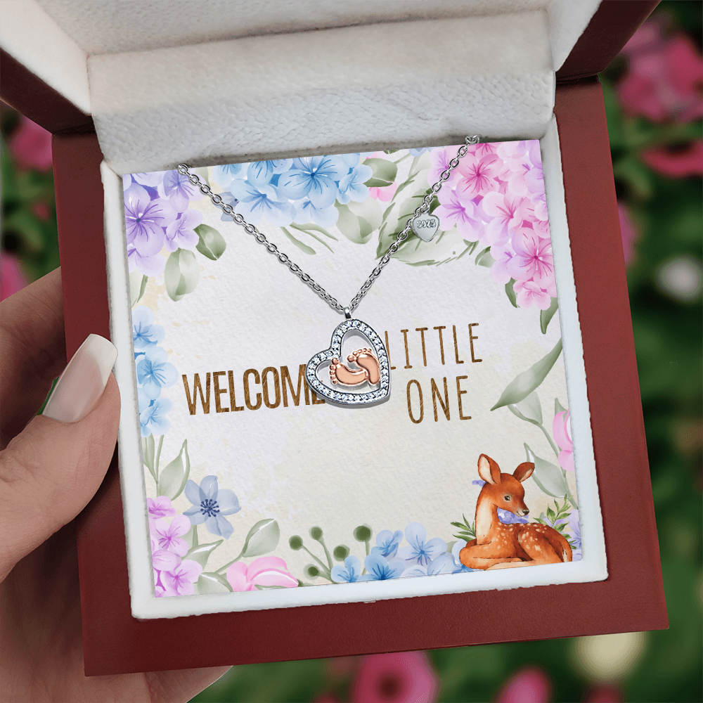 Wellcome little one baby feet Necklace