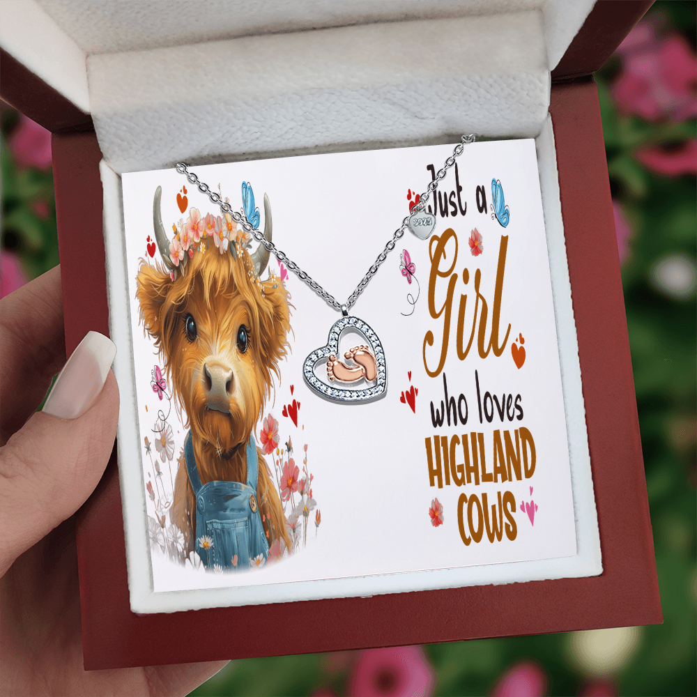 Necklace - Baby feet Heart