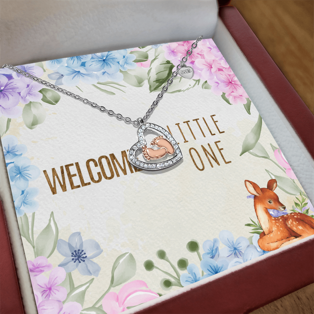 Wellcome little one baby feet Necklace