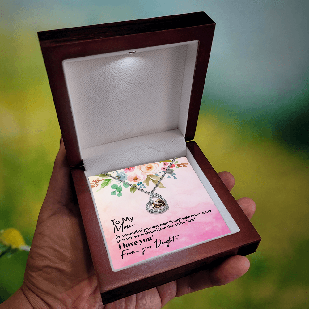 To my Mom from daughter (Baby Feet Heart Necklace)