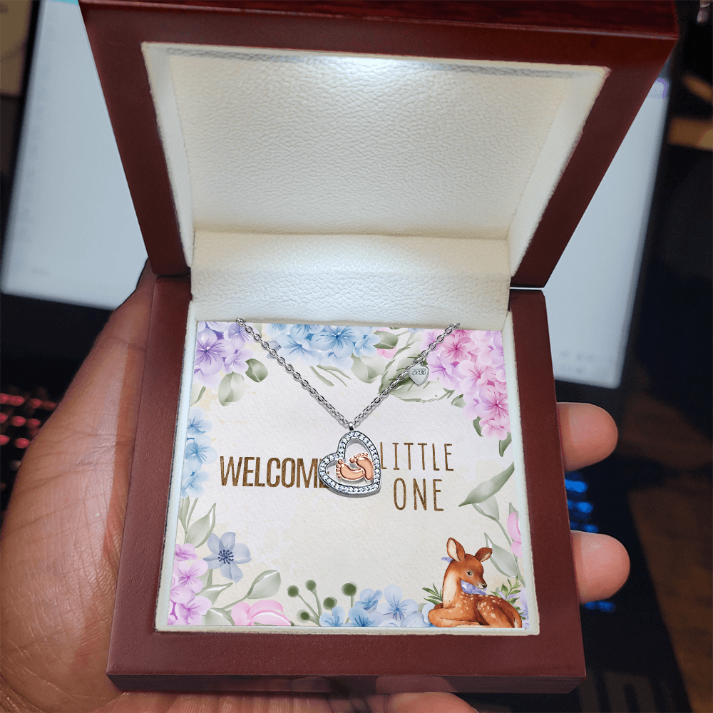 Wellcome little one baby feet Necklace