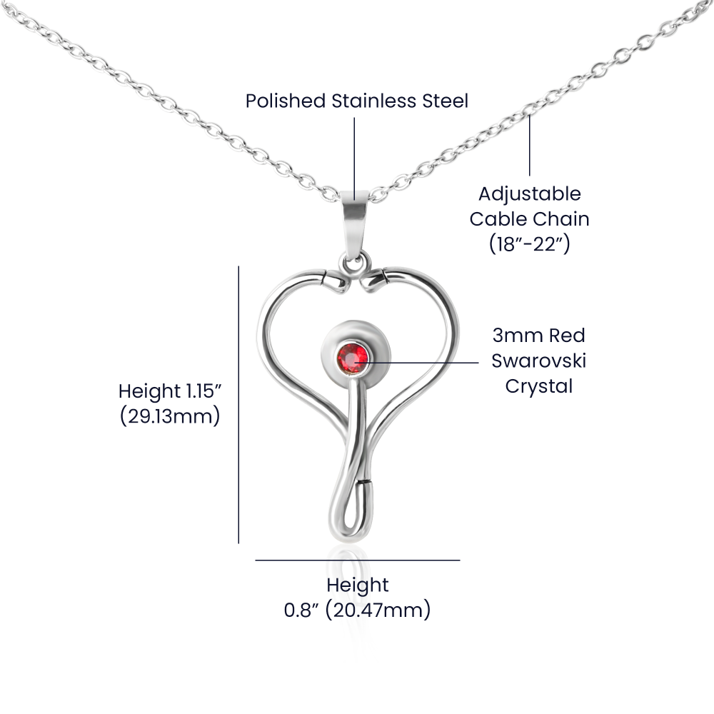 To My Mom Stethoscope Necklace