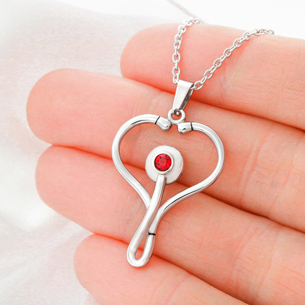 To My Mom Stethoscope Necklace