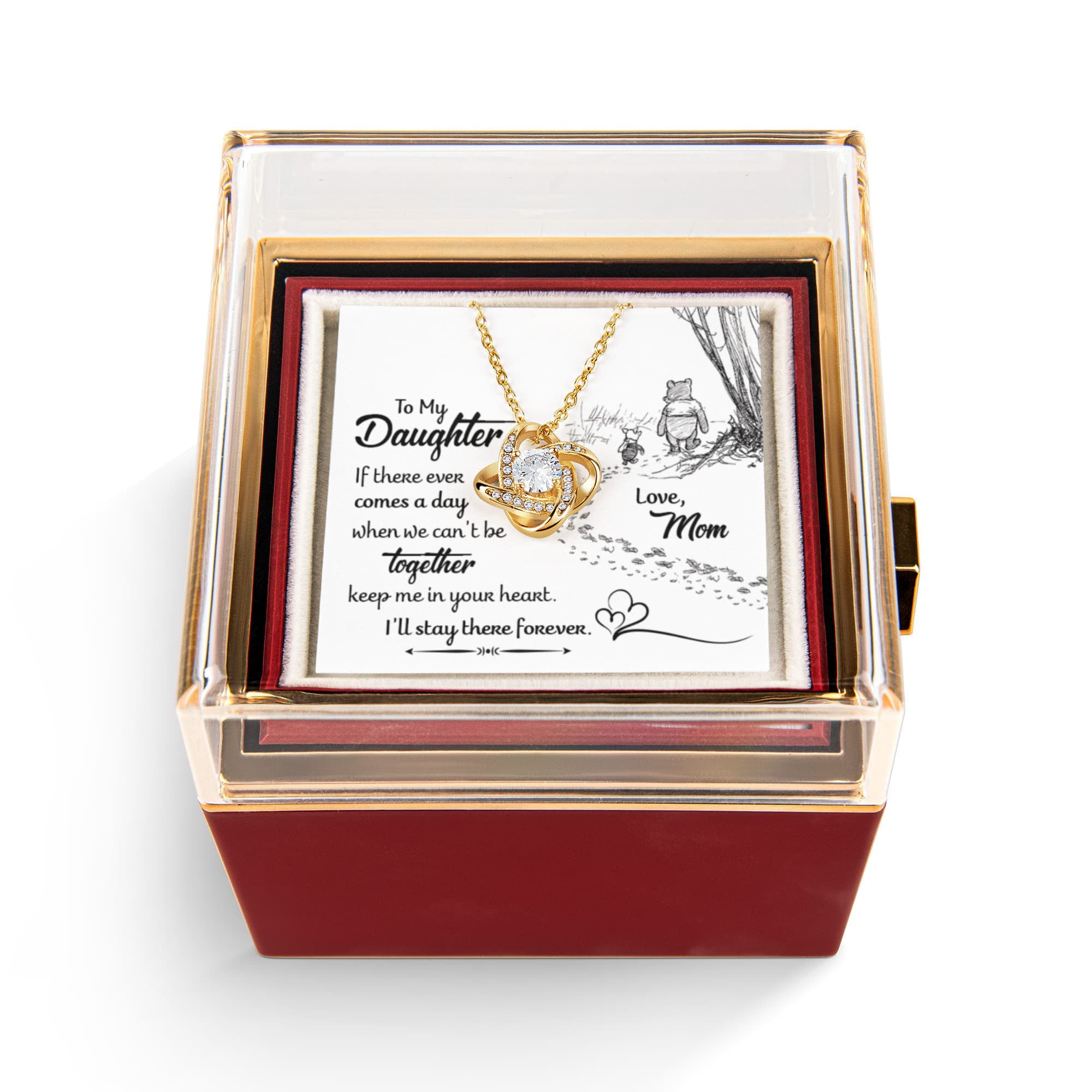 To My Daughter Necklace from Mom – Mother Daughter Love Necklace Gift, Sentimental Gift for Daughter with Emotional Message Card