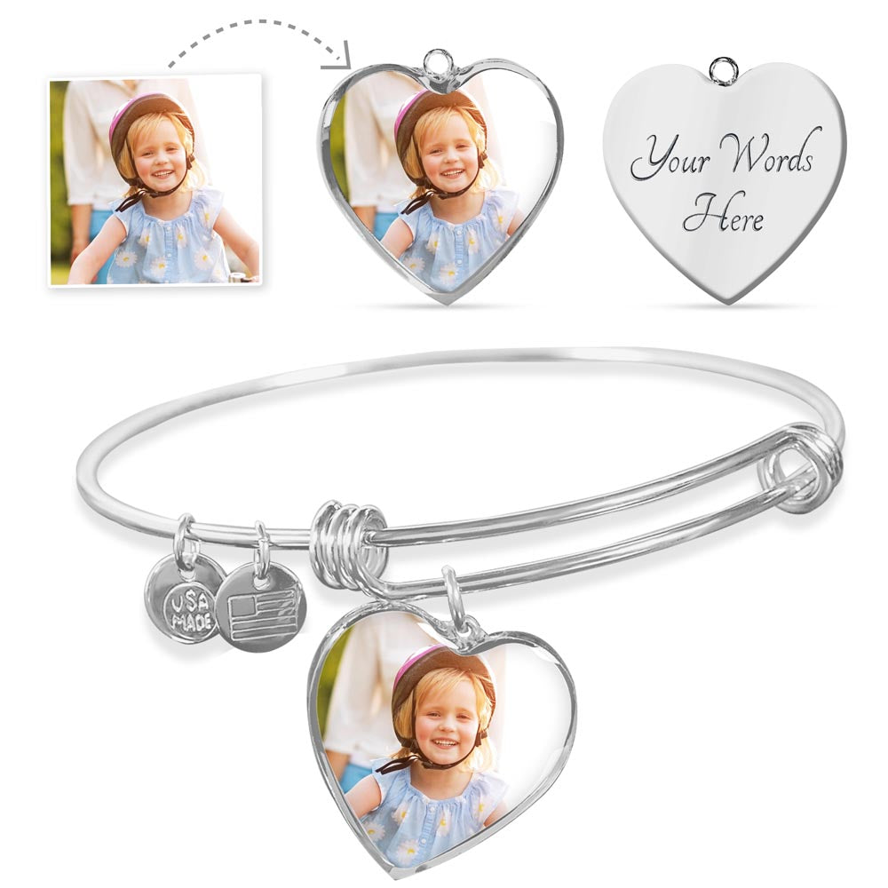 Heart Bangle with Buyer Upload
