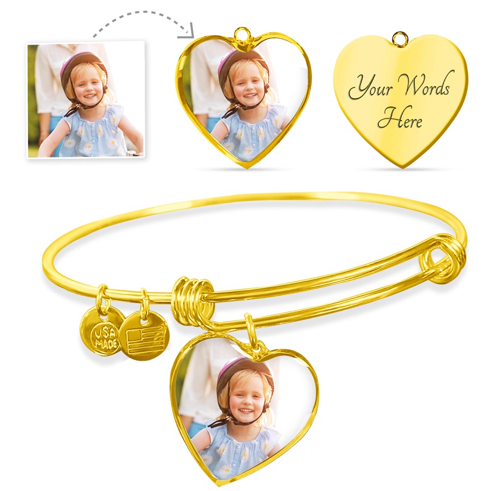 Heart Bangle with Buyer Upload