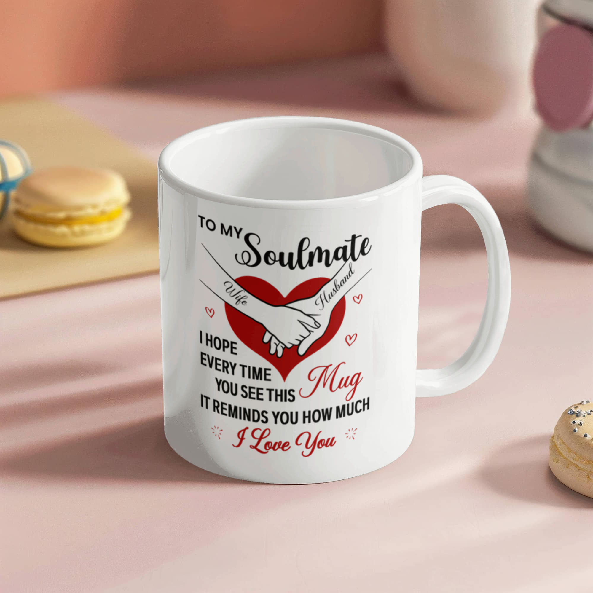 Personalized Valentine Soulmate Mug – Custom Names Coffee Mug Gift for Him & Her (11oz & 15oz)