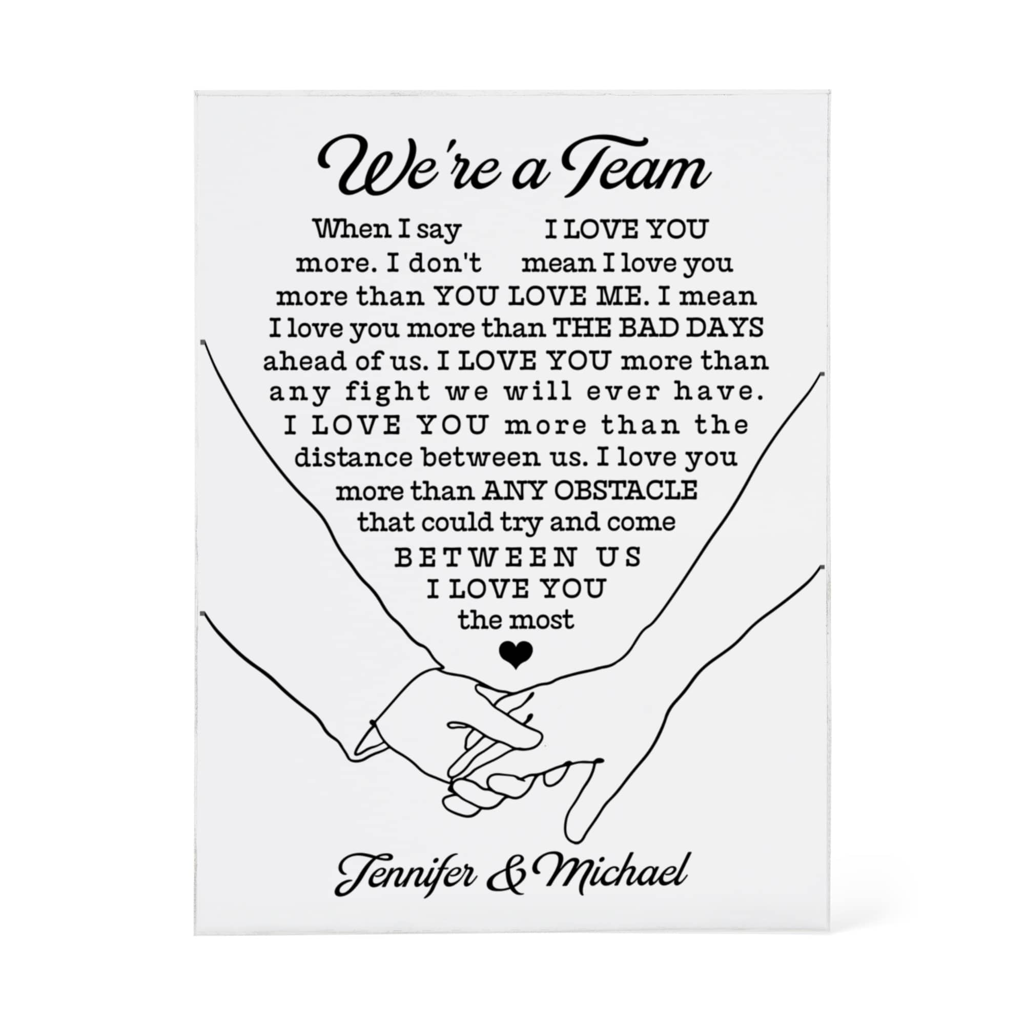 couple hand holding line art acrylic decor