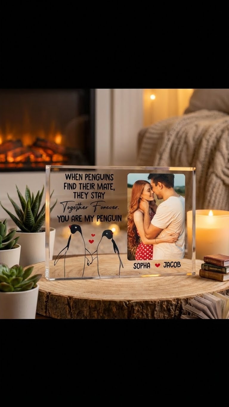 Personalized "You Are My Penguin" Acrylic Photo Block – Custom Anniversary & Valentine’s Day Couple Gift