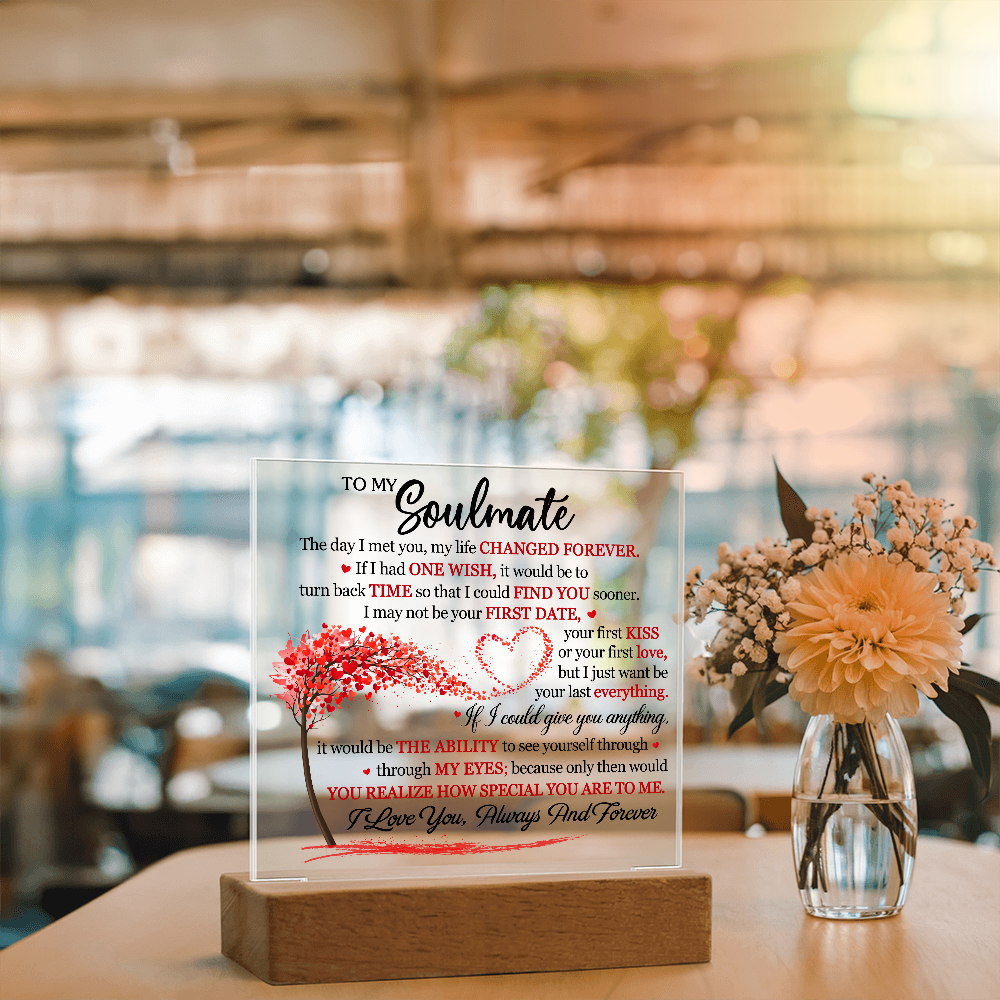 wooden base acrylic love display